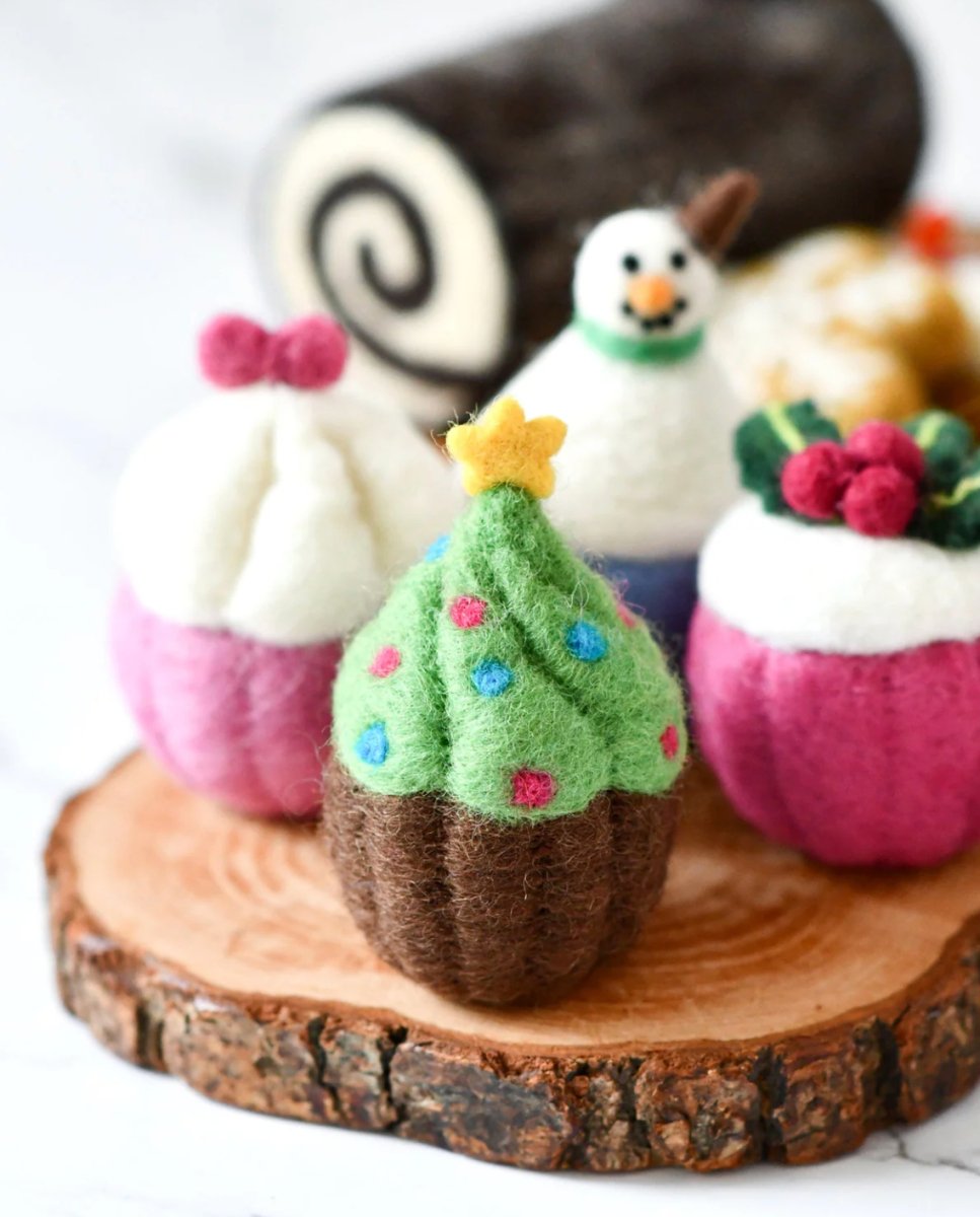 PREORDER: Felt Cupcake - Christmas Tree | Tara Treasures