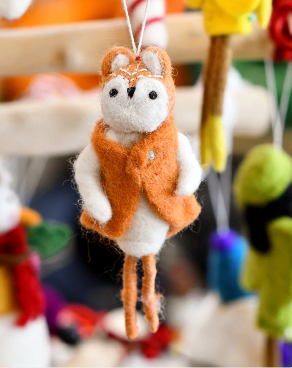 PREORDER: Felt Fox Doll Ornament - Tara Treasures