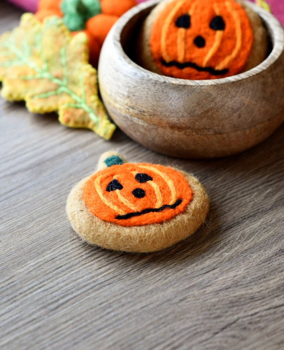 PREORDER: Felt Frazzled Pumpkin Cookie - Tara Treasures