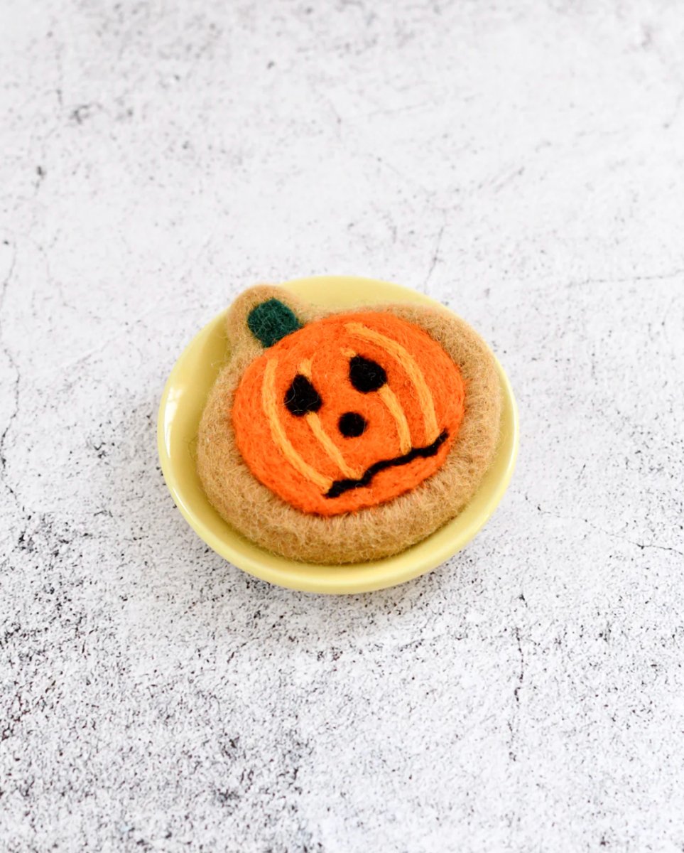 PREORDER: Felt Frazzled Pumpkin Cookie - Tara Treasures