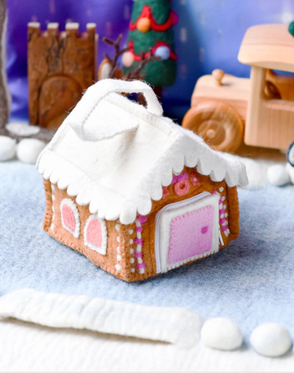 PREORDER: Felt Gingerbread House Bag (Pink)| Tara Treasures