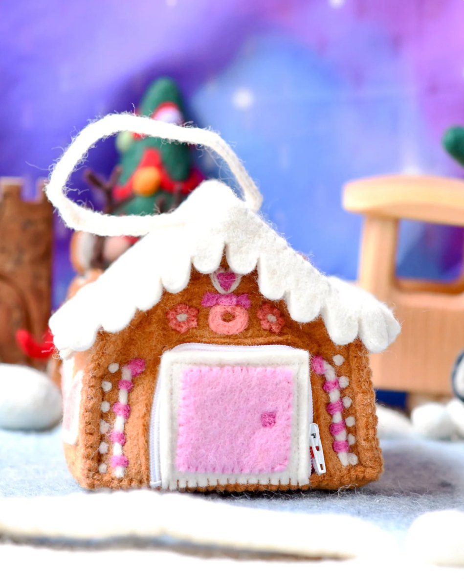 PREORDER: Felt Gingerbread House Bag (Pink)| Tara Treasures