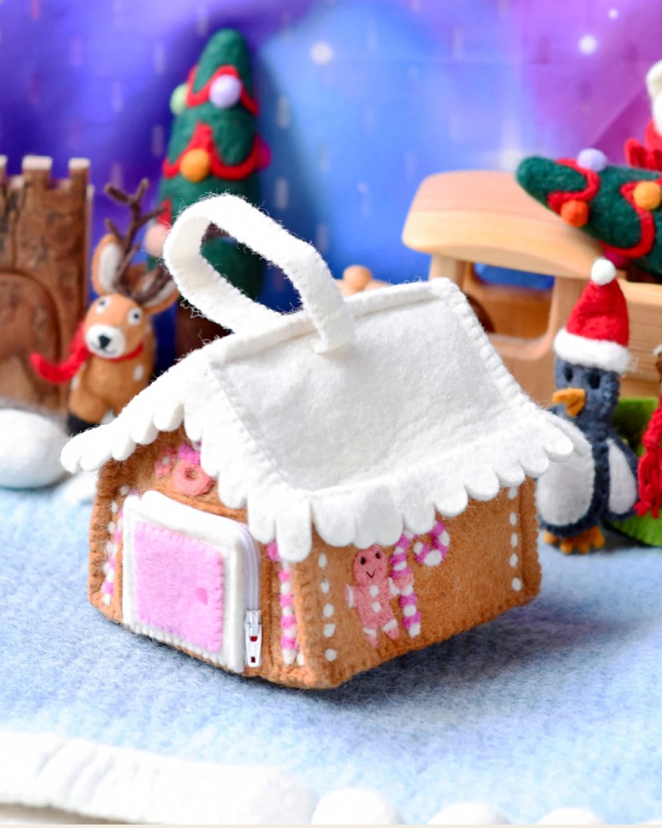 PREORDER: Felt Gingerbread House Bag (Pink)| Tara Treasures