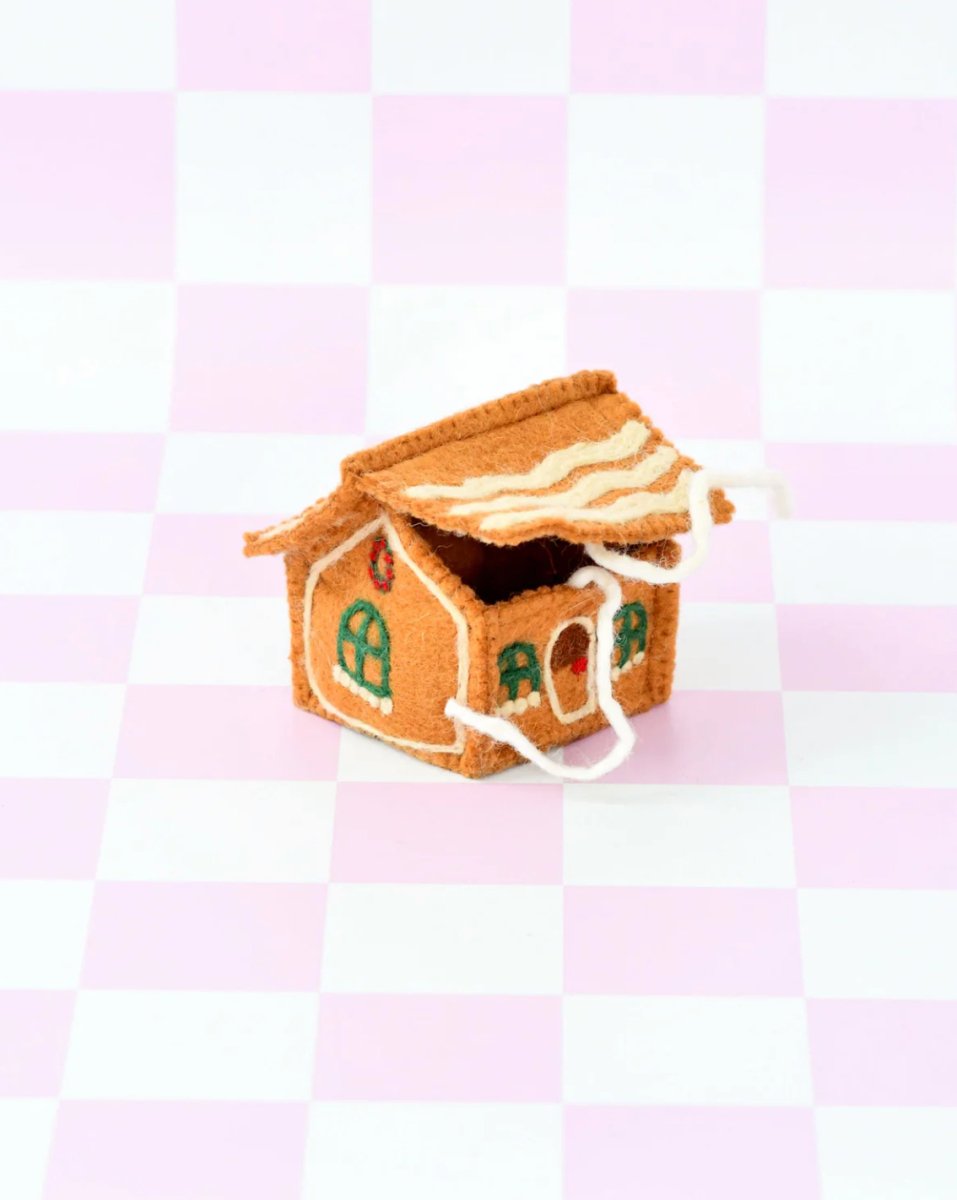 PREORDER: Felt Gingerbread House Green Windows - Tara Treasures