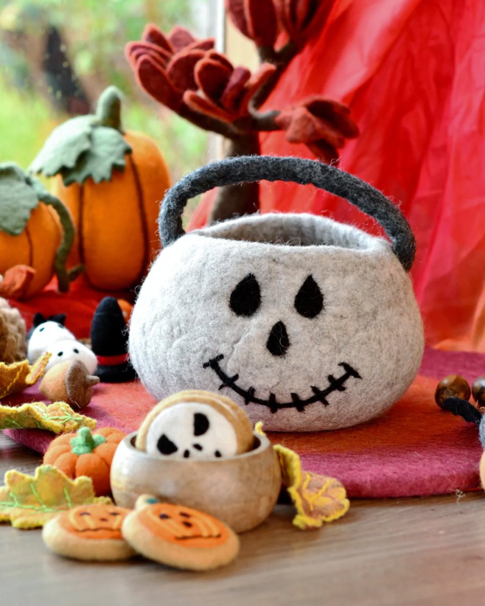 PREORDER: Felt Halloween Angry Skull Cookie - Tara Treasures