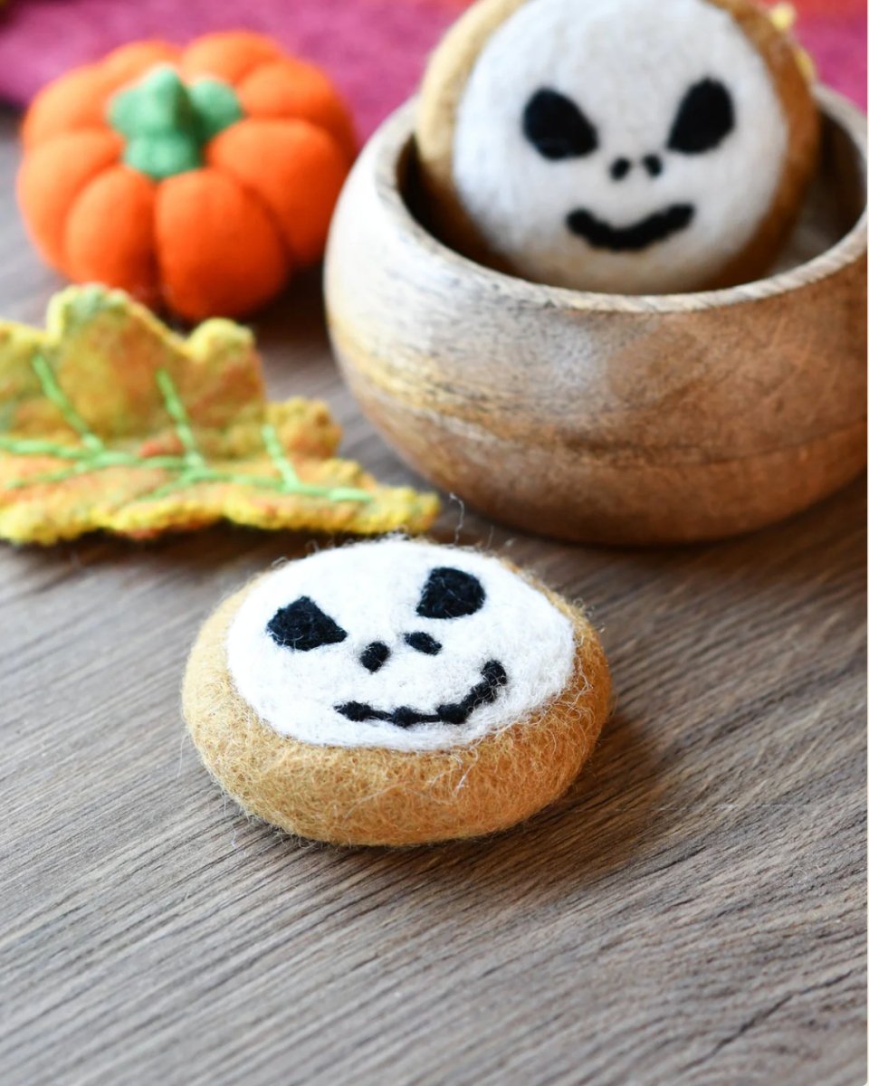 PREORDER: Felt Halloween Angry Skull Cookie - Tara Treasures