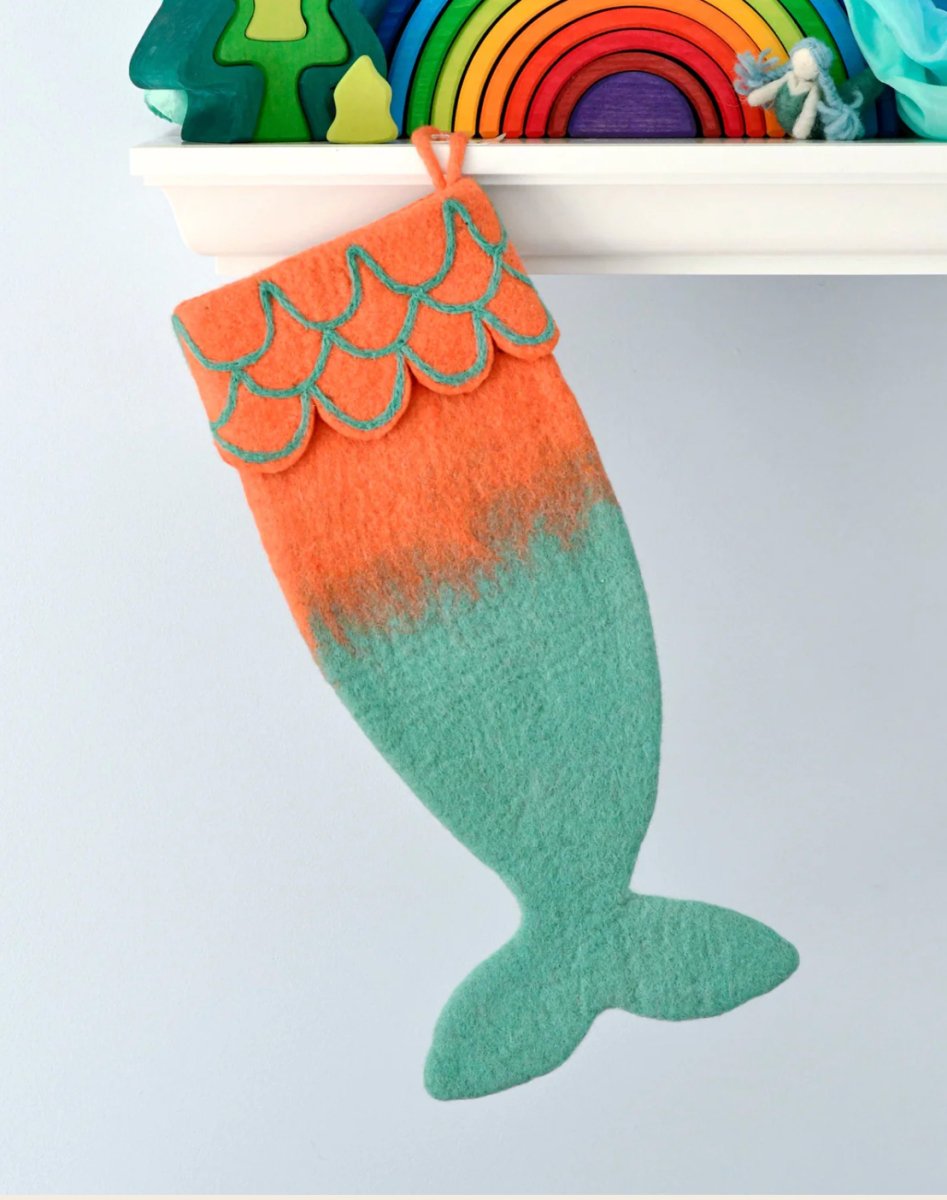 PREORDER: Felt Mermaid Christmas Stocking - Tara Treasures