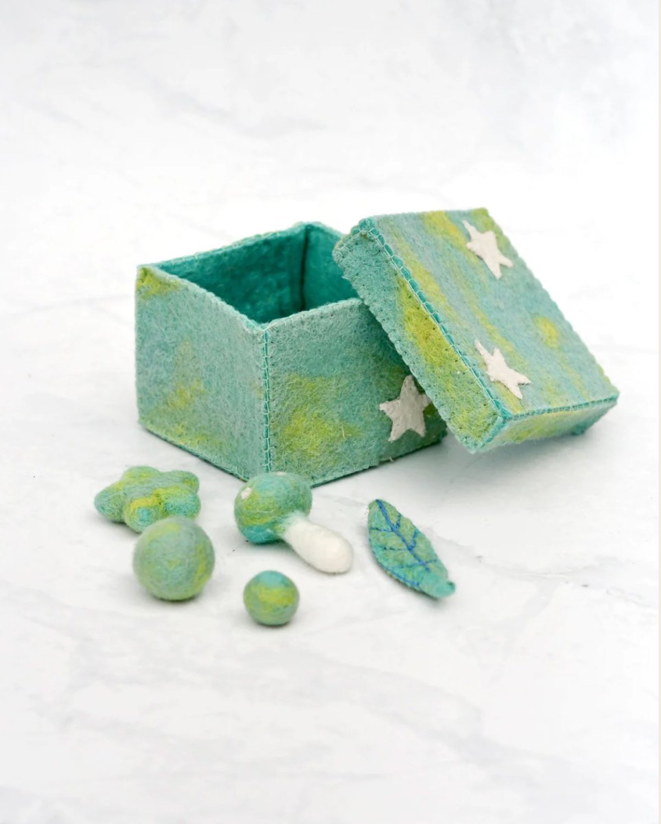 PREORDER: Felt Mint Blue Magic Box with Small Parts - Tara Treasures