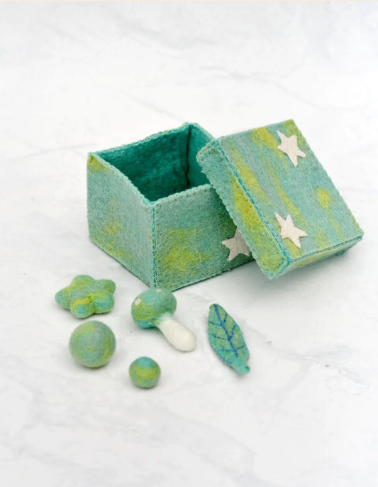 PREORDER: Felt Mint Blue Magic Box with Small Parts - Tara Treasures