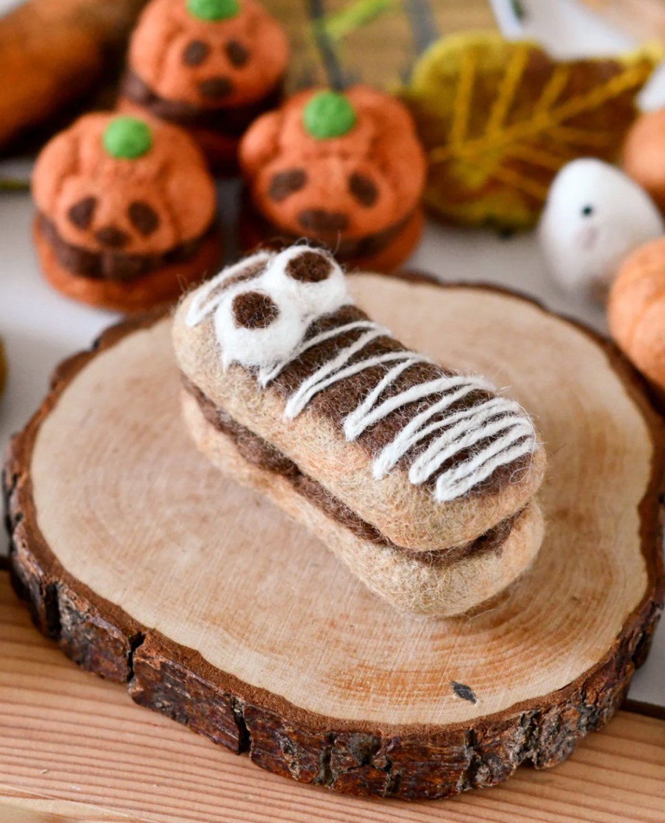 PREORDER: Felt Mummy Chocolate Eclair for Halloween - Tara Treasures