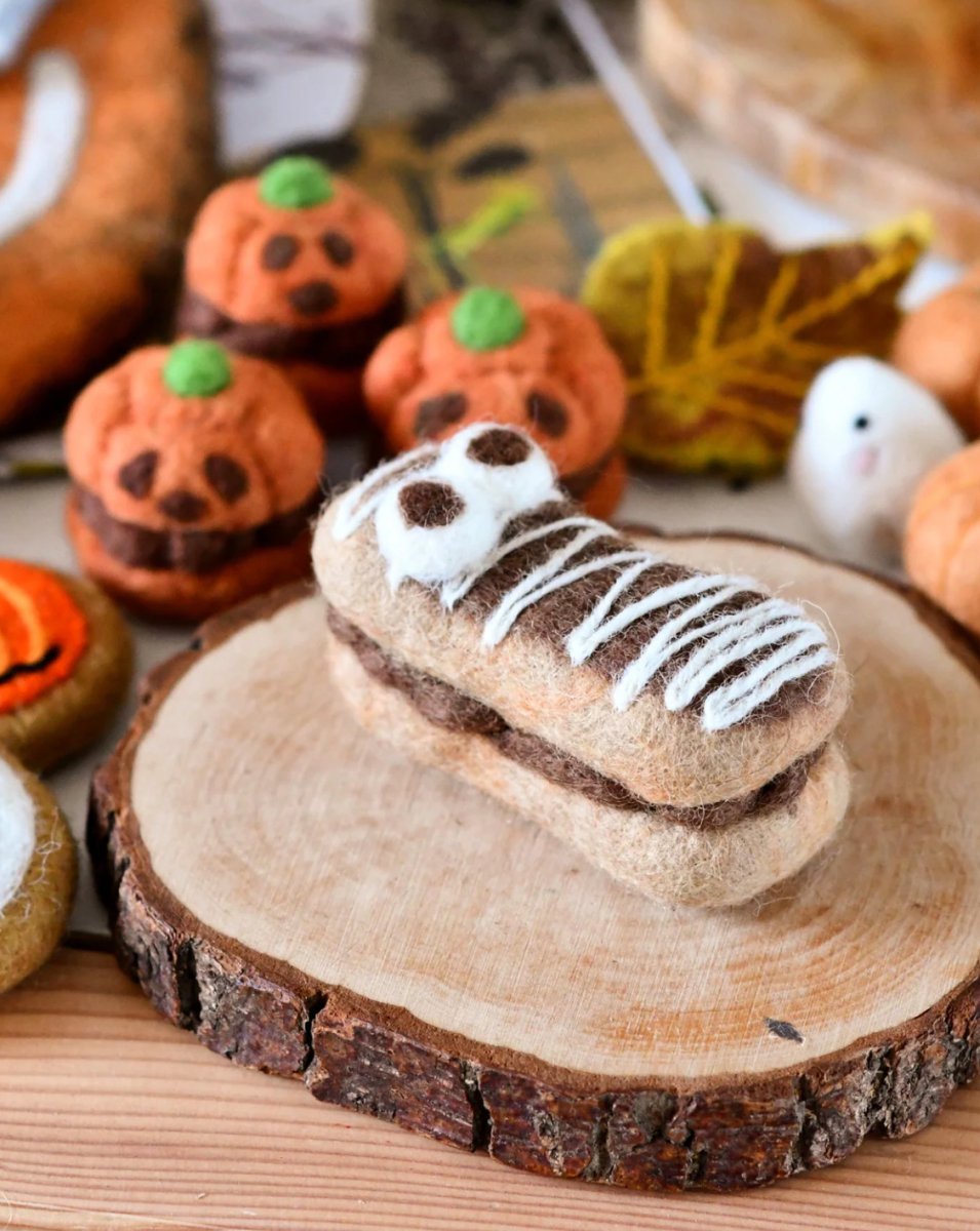 PREORDER: Felt Mummy Chocolate Eclair for Halloween - Tara Treasures