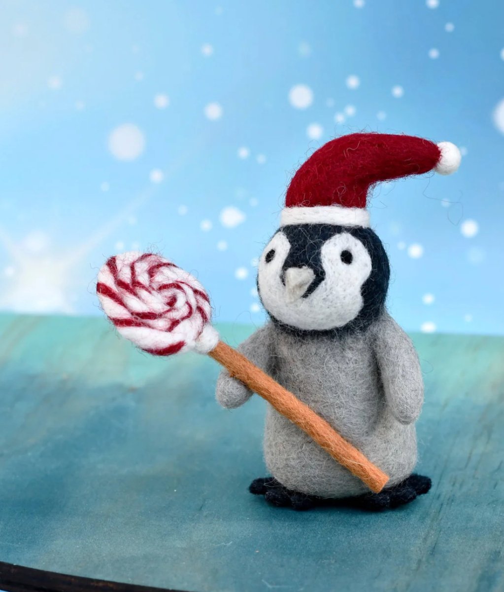 PREORDER: Felt Penguin with Lollipop - Tara Treasures