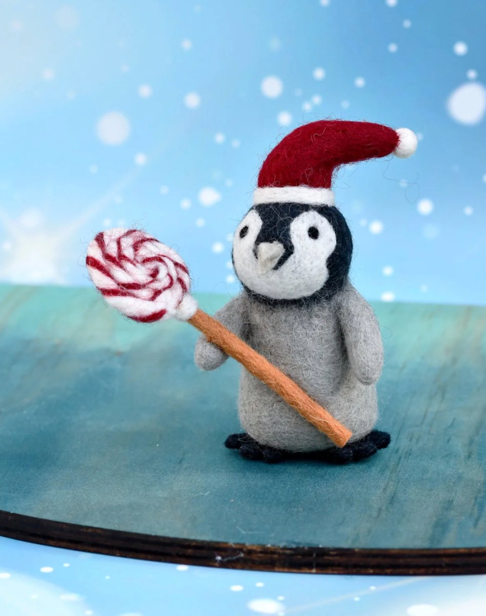 PREORDER: Felt Penguin with Lollipop - Tara Treasures