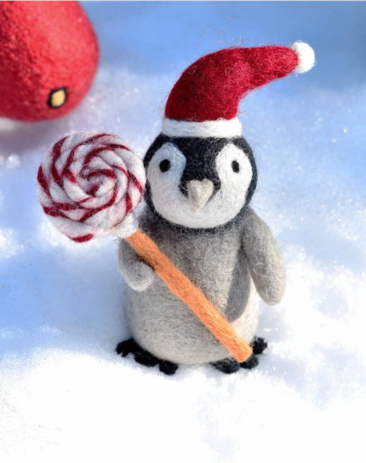 PREORDER: Felt Penguin with Lollipop - Tara Treasures