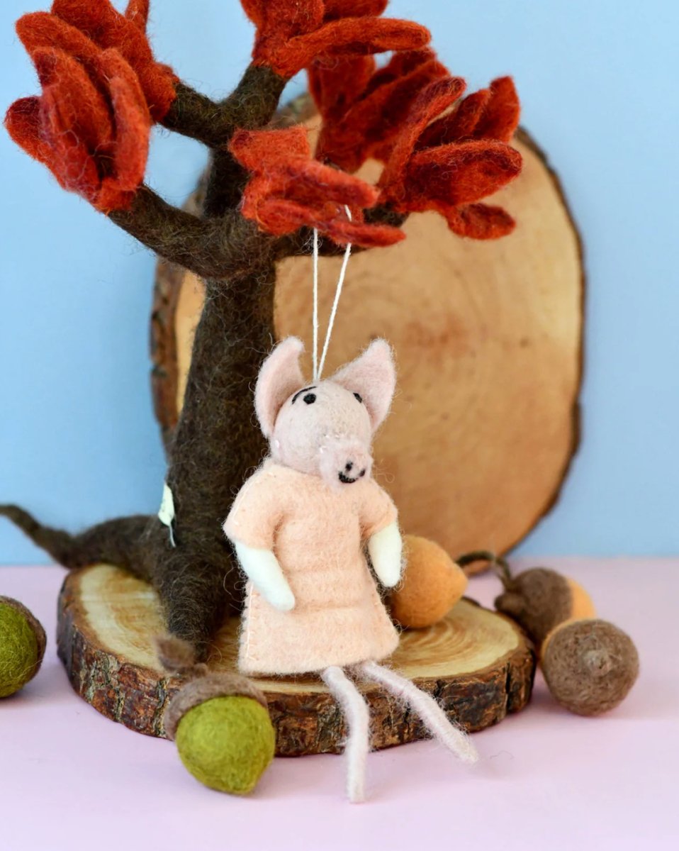 PREORDER: Felt Pig Doll Ornament - Tara Treasures