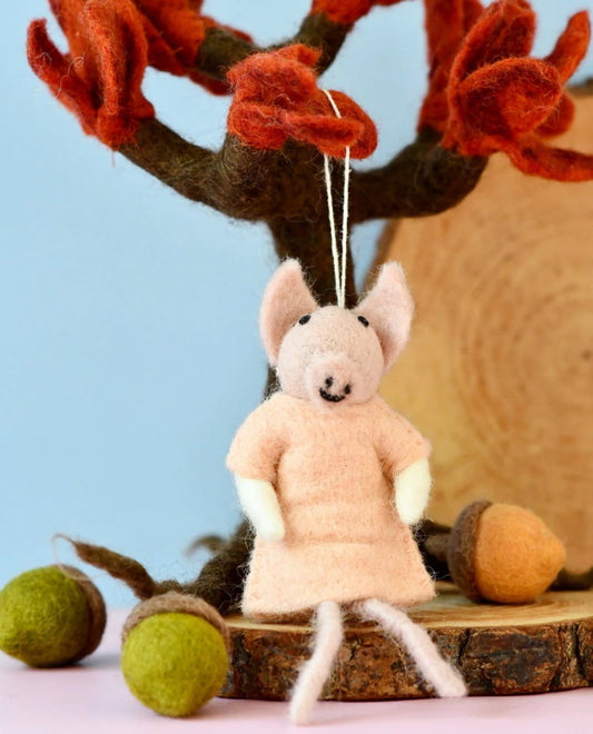 PREORDER: Felt Pig Doll Ornament - Tara Treasures