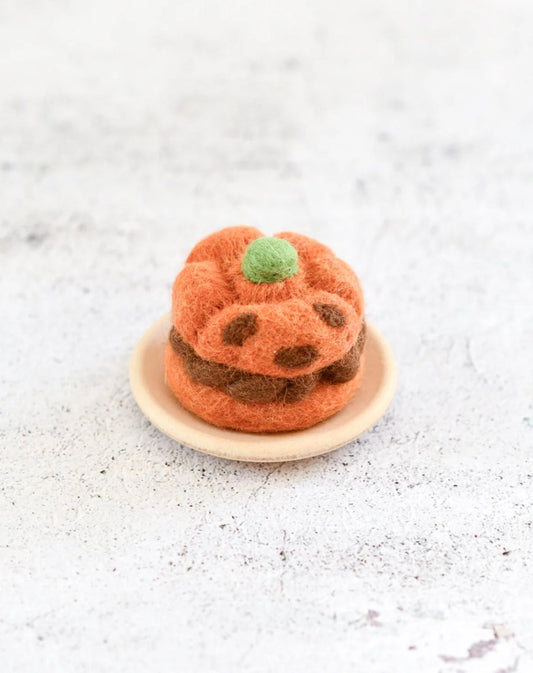 PREORDER: Felt Pumpkin Cream Puff for Halloween - Tara Treasures