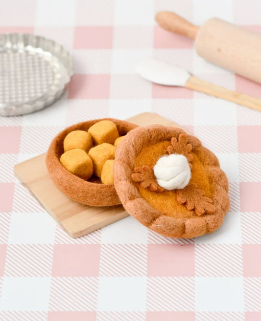 PREORDER: Felt Pumpkin Pie Play Food Set - Tara Treasures