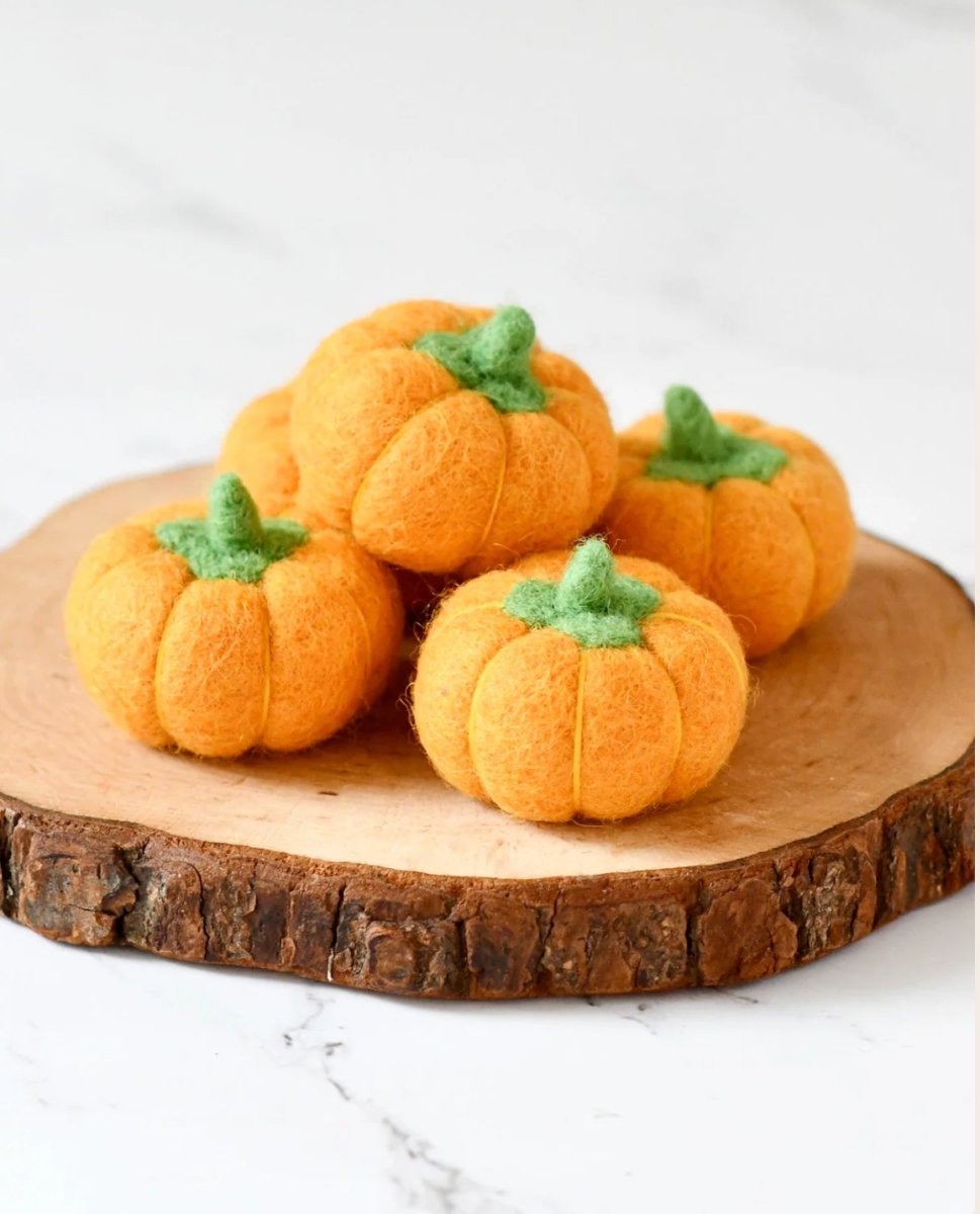 PREORDER: Felt Pumpkins (Set of 5) - Tara treasures