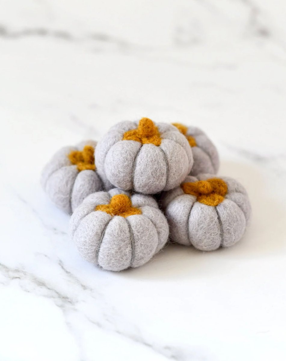 PREORDER: Felt Pumpkins (Set of 5) - Tara treasures