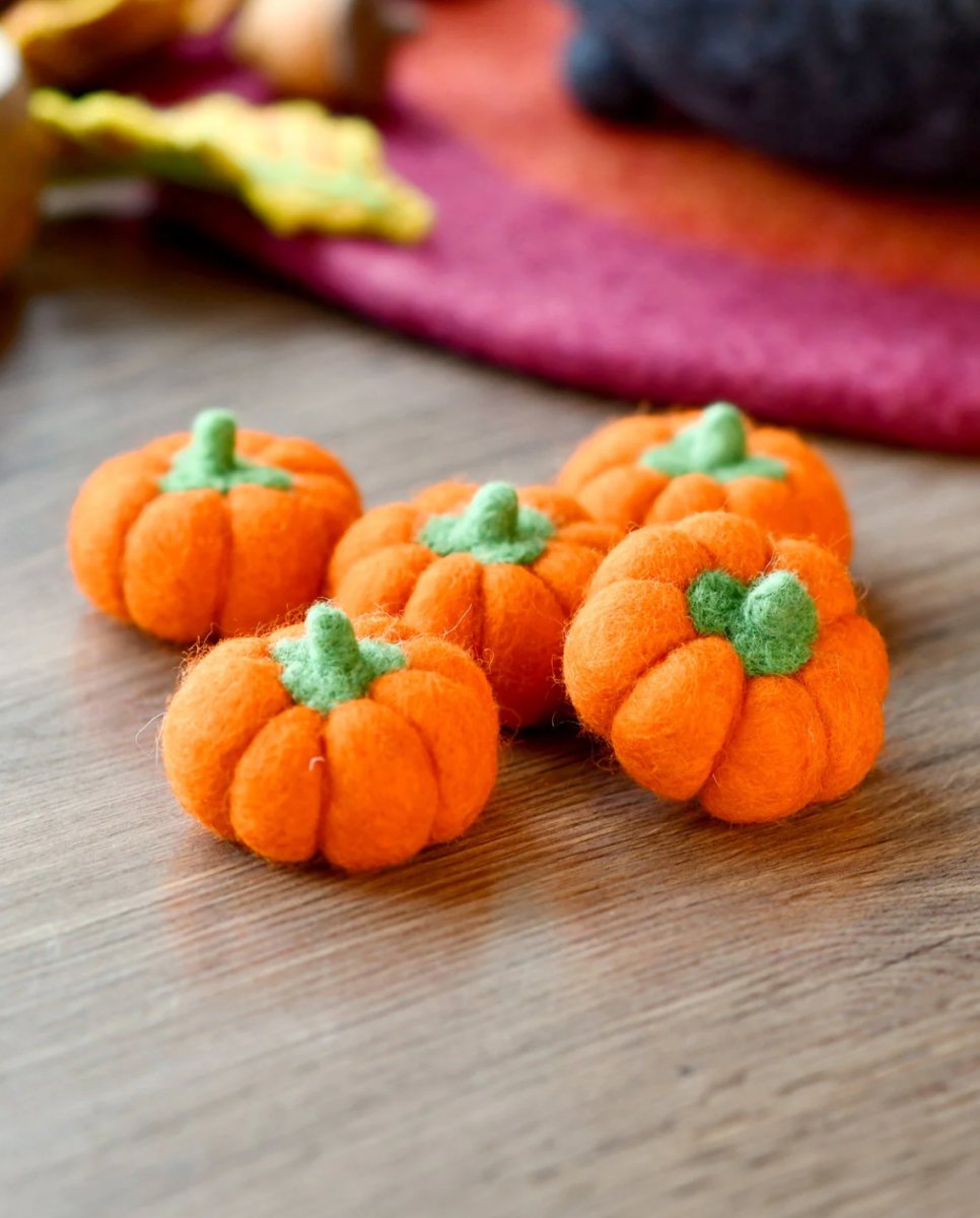 PREORDER: Felt Pumpkins (Set of 5) - Tara treasures