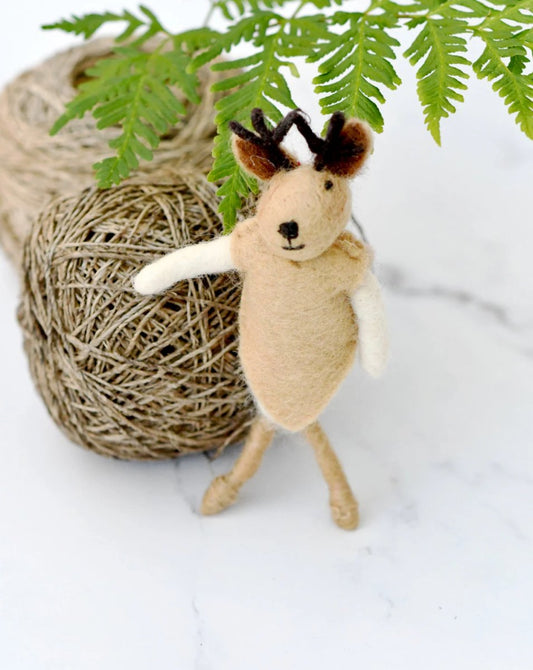 PREORDER: Felt Reindeer Doll Ornament - Tara Treasures