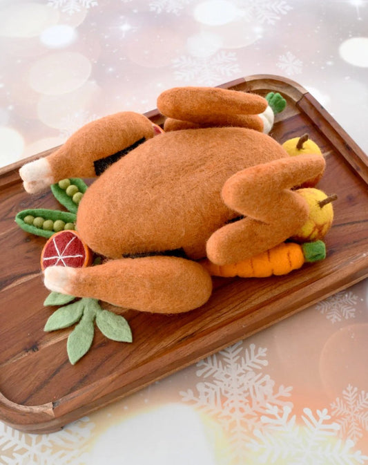 PREORDER: Felt Roast Turkey Play Food Set - Tara Treasures