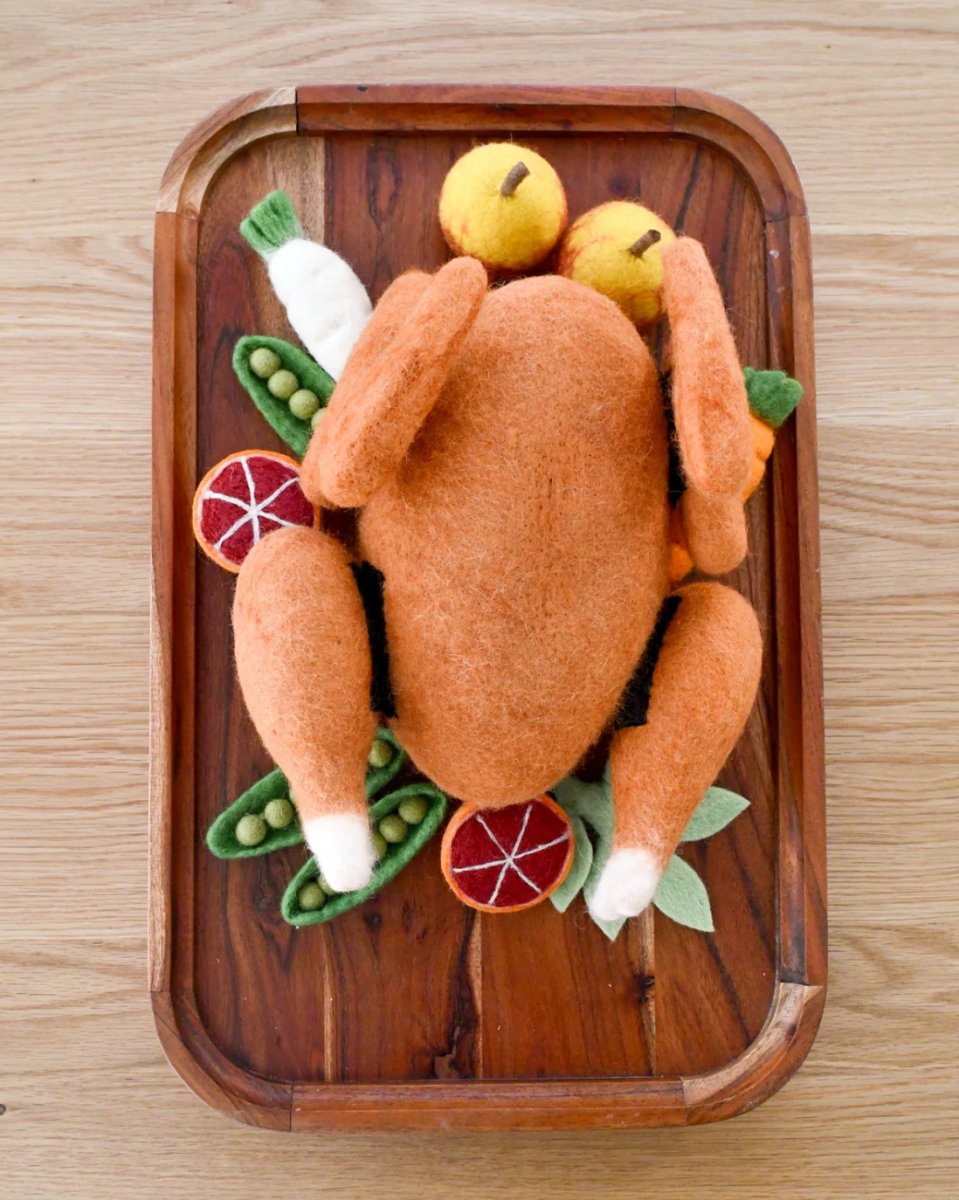 PREORDER: Felt Roast Turkey Play Food Set - Tara Treasures