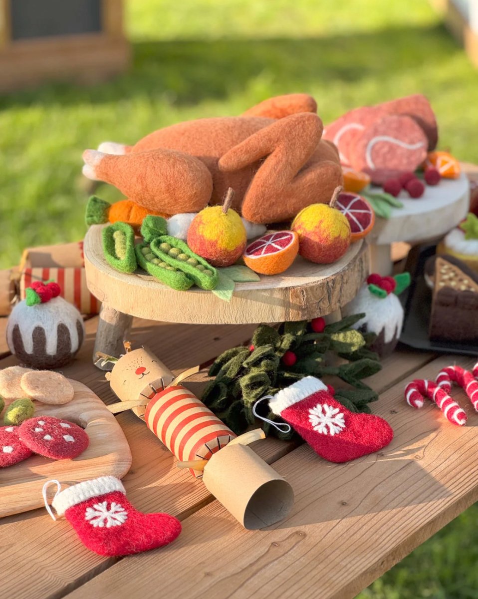 PREORDER: Felt Roast Turkey Play Food Set - Tara Treasures