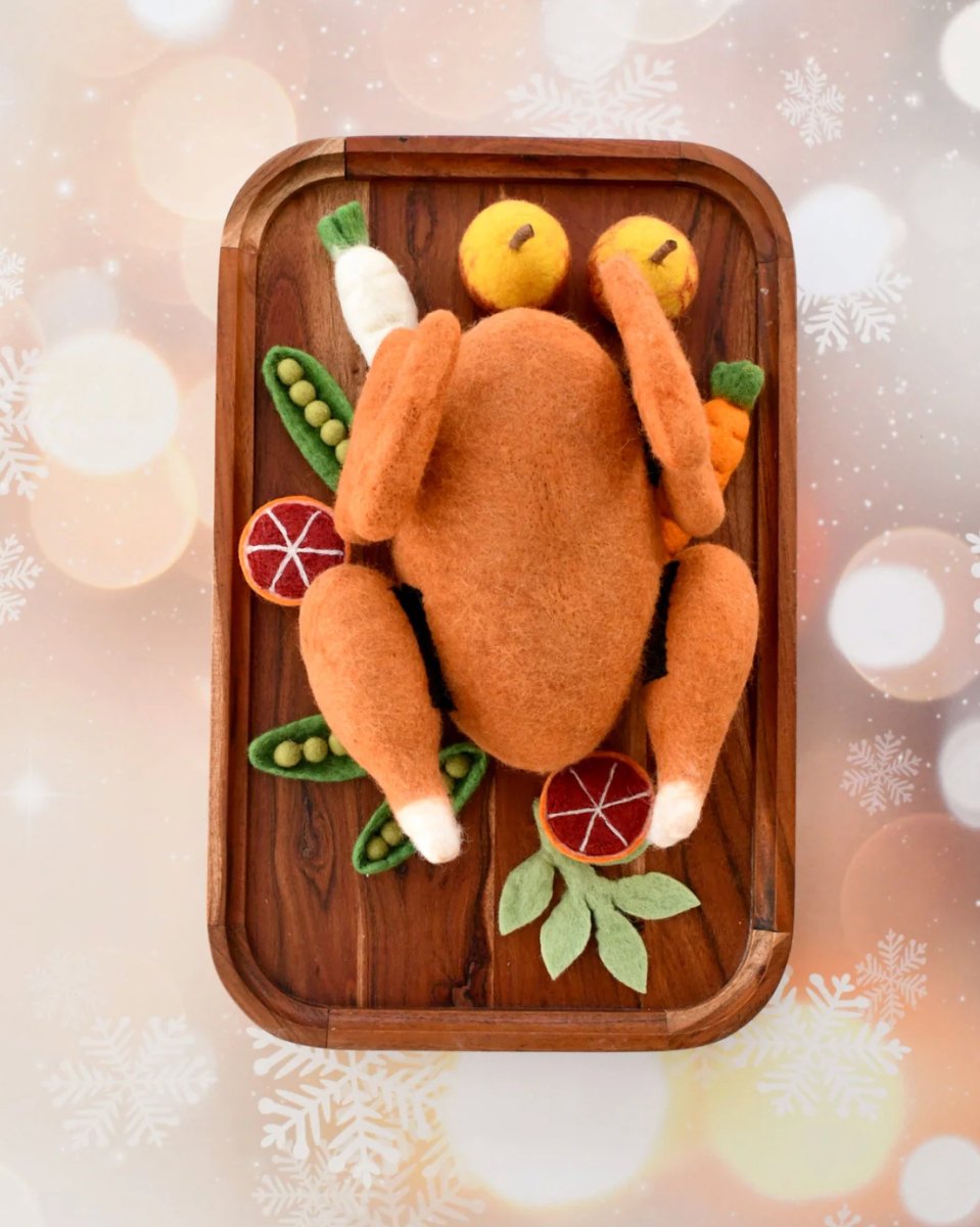 PREORDER: Felt Roast Turkey Play Food Set - Tara Treasures