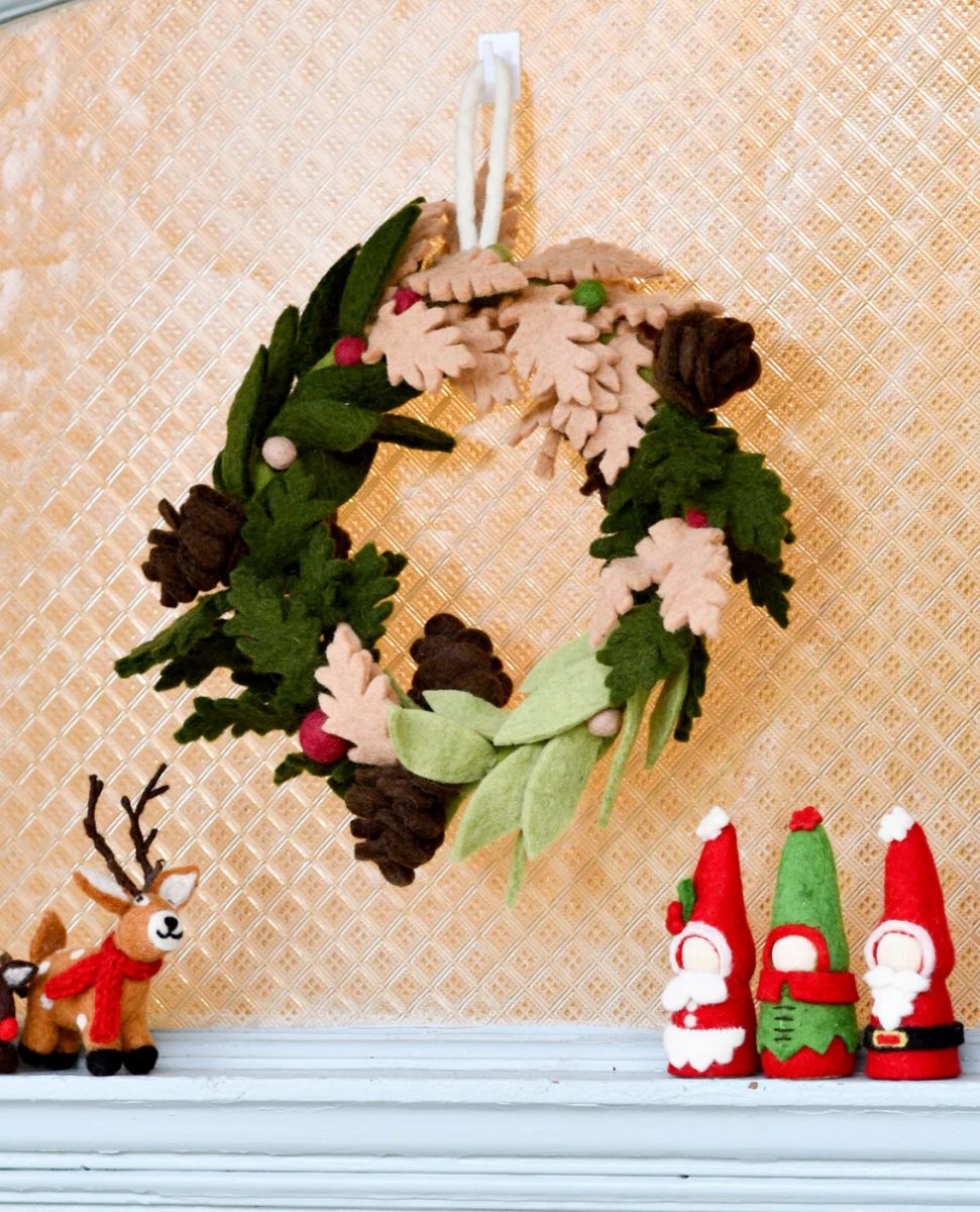 PREORDER: Felt Rustic Christmas Wreath - Tara Treasures