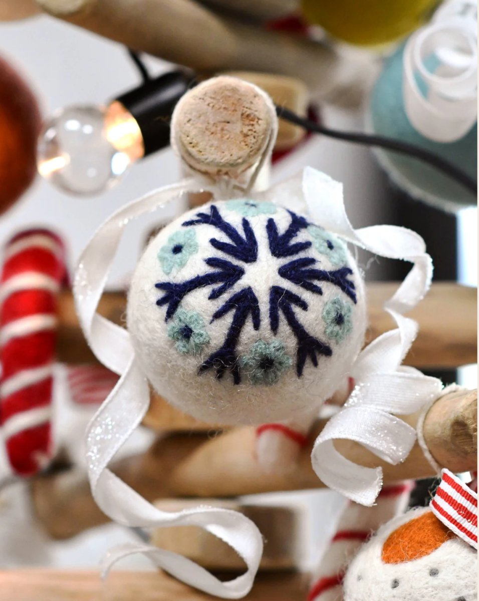 PREORDER: Felt Snowflake Bauble Christmas Ornament - Tara Treasures