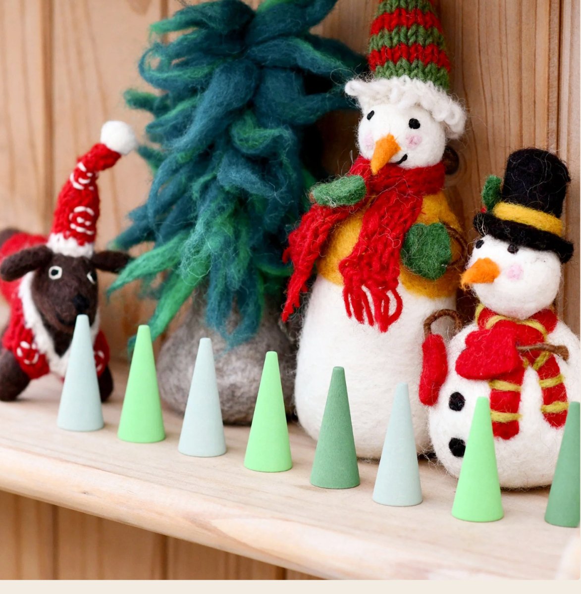 PREORDER: Felt Snowman with Knitted Cap - Tara Treasures