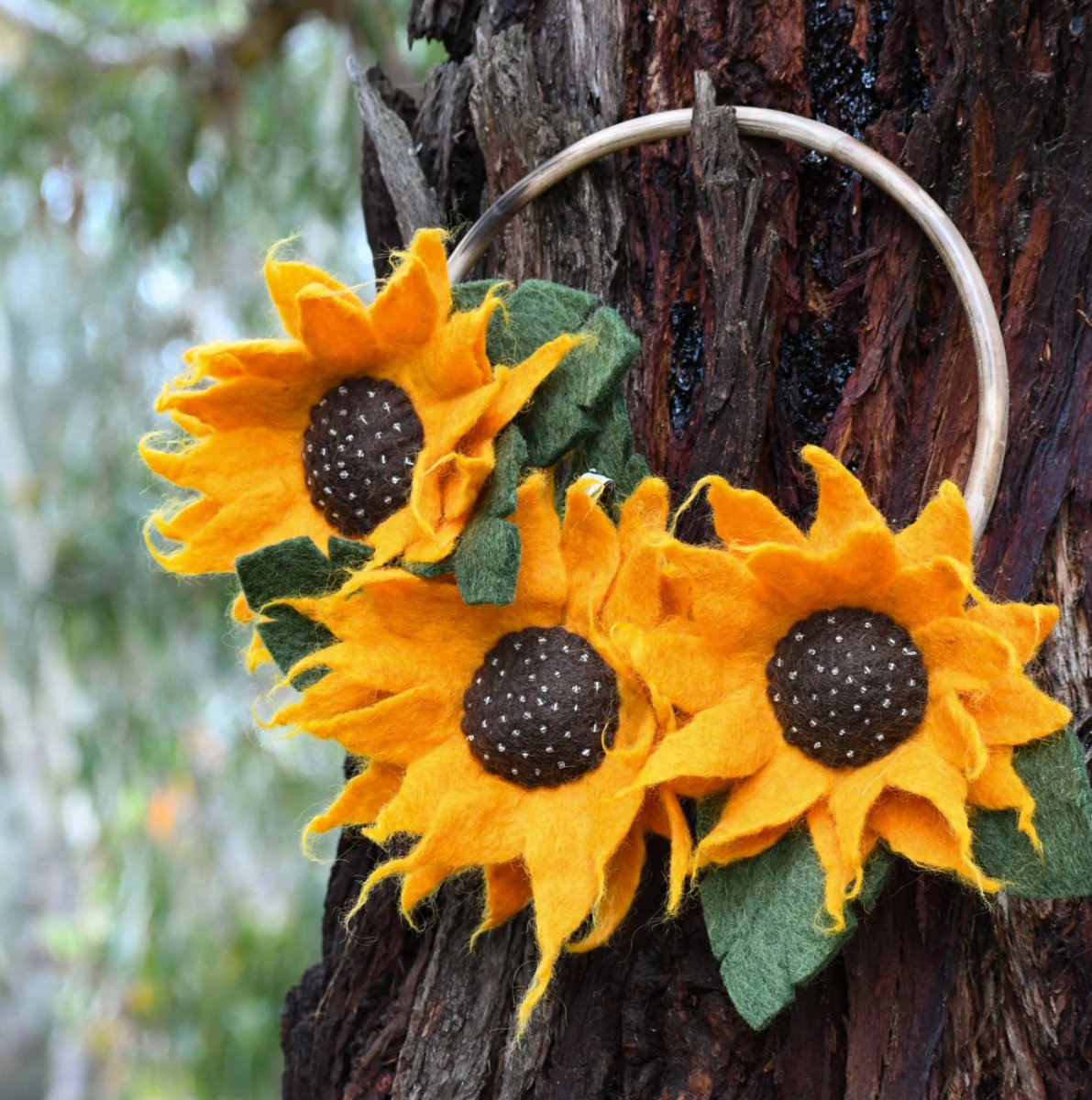 PREORDER: Felt Sunflower Wreath - Tara Treasures