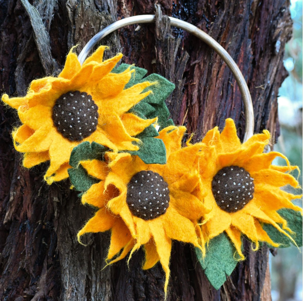 PREORDER: Felt Sunflower Wreath - Tara Treasures