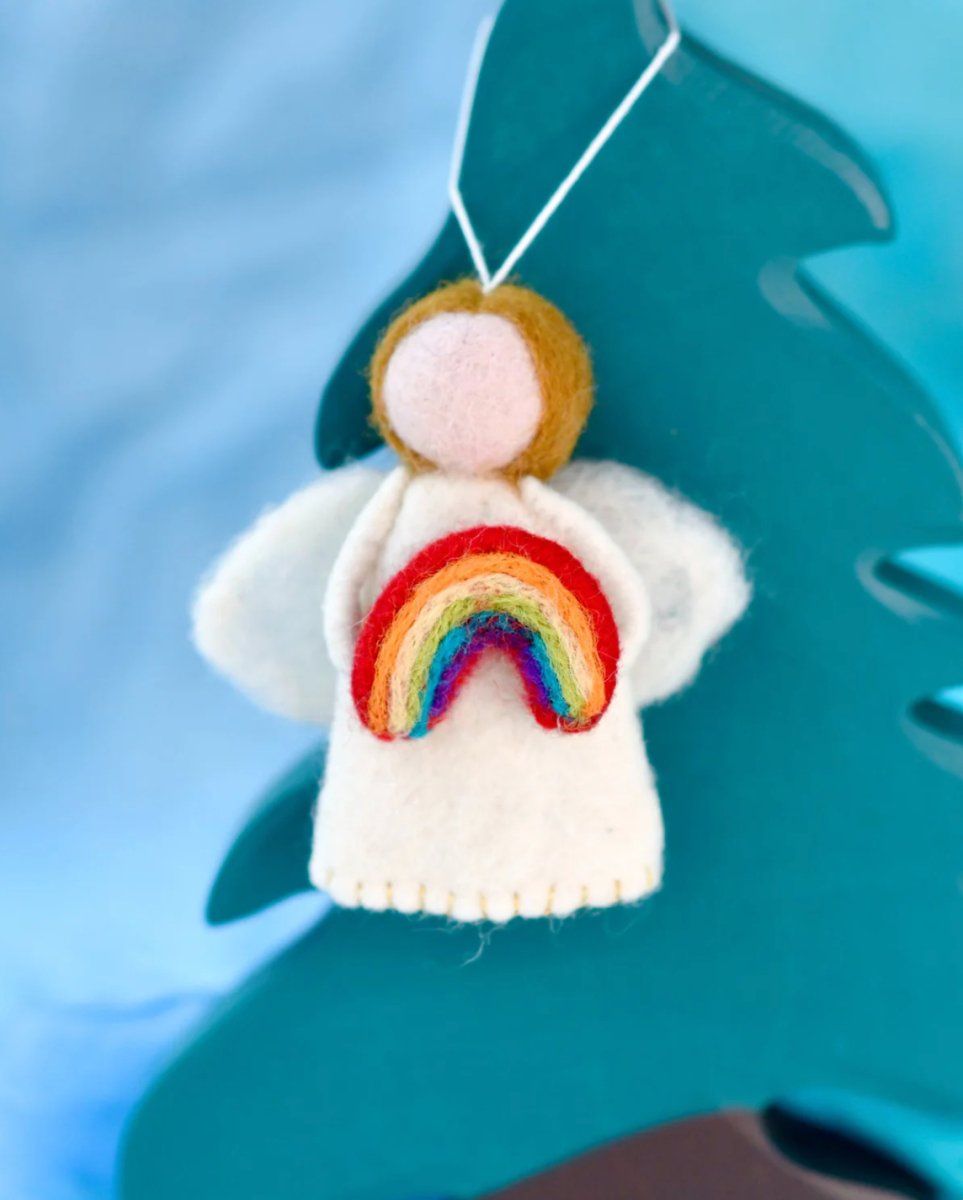 PREORDER: Felt Waldorf Diversity Angel with Rainbow - Tara Treasures