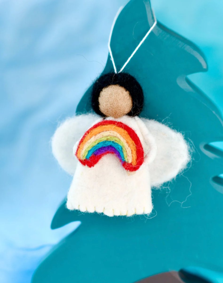 PREORDER: Felt Waldorf Diversity Angel with Rainbow - Tara Treasures