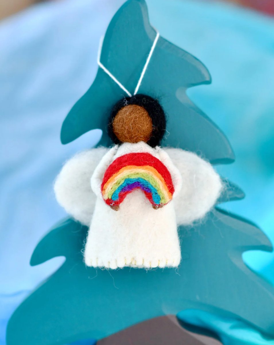 PREORDER: Felt Waldorf Diversity Angel with Rainbow - Tara Treasures