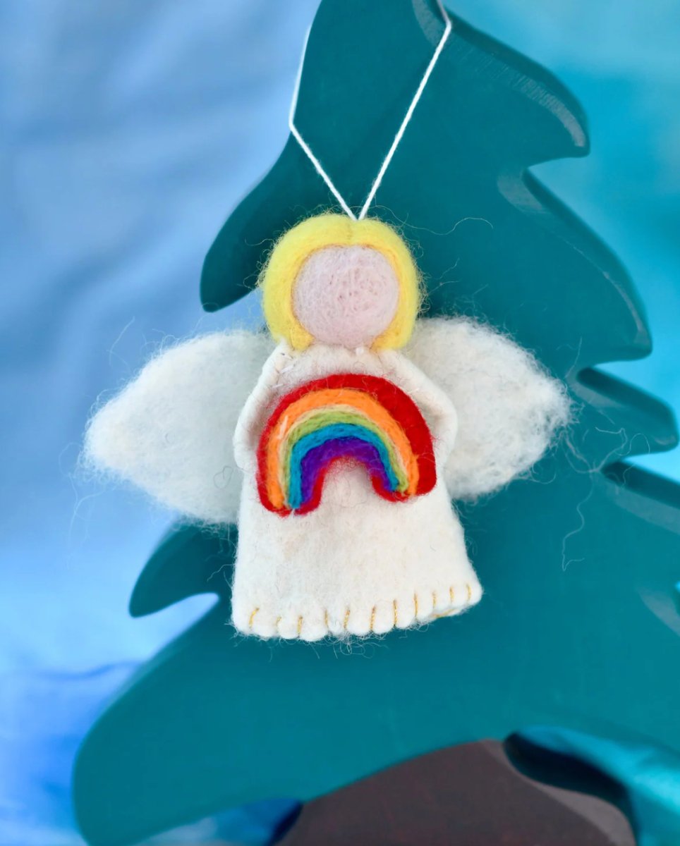 PREORDER: Felt Waldorf Diversity Angel with Rainbow - Tara Treasures