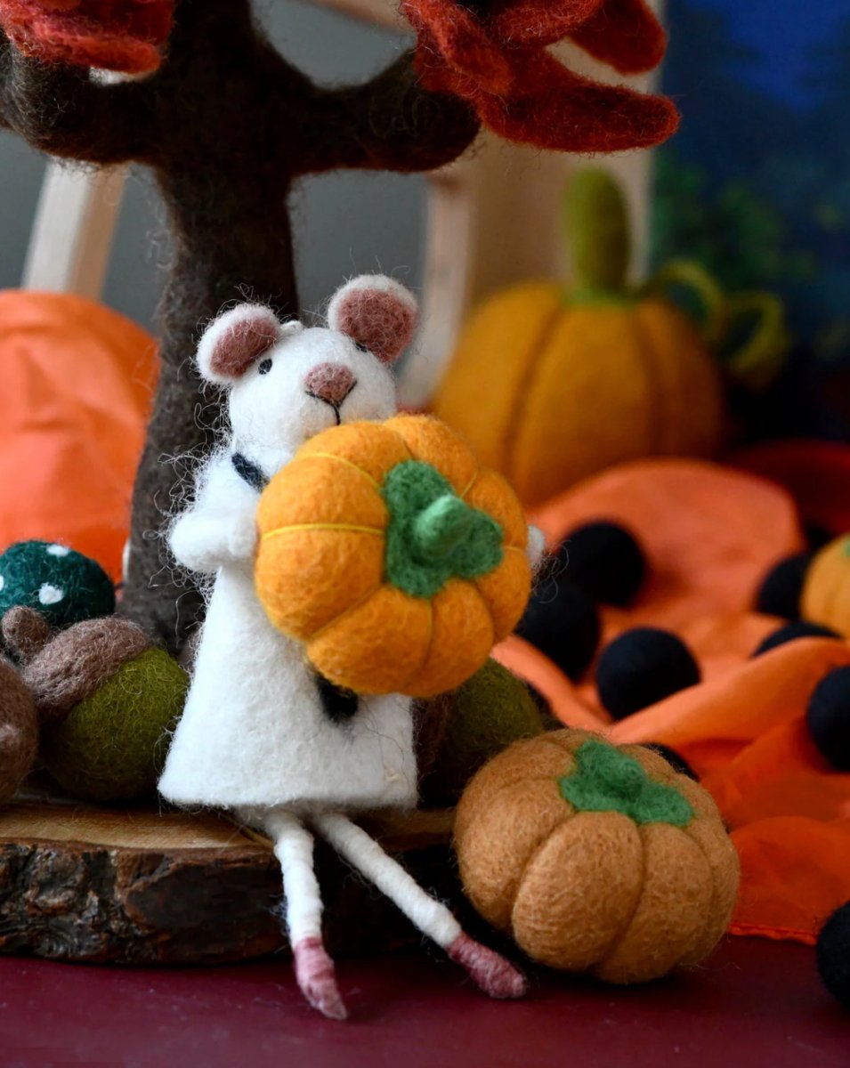 PREORDER: Felt White Mouse Doll Ornament - Tara Treasures