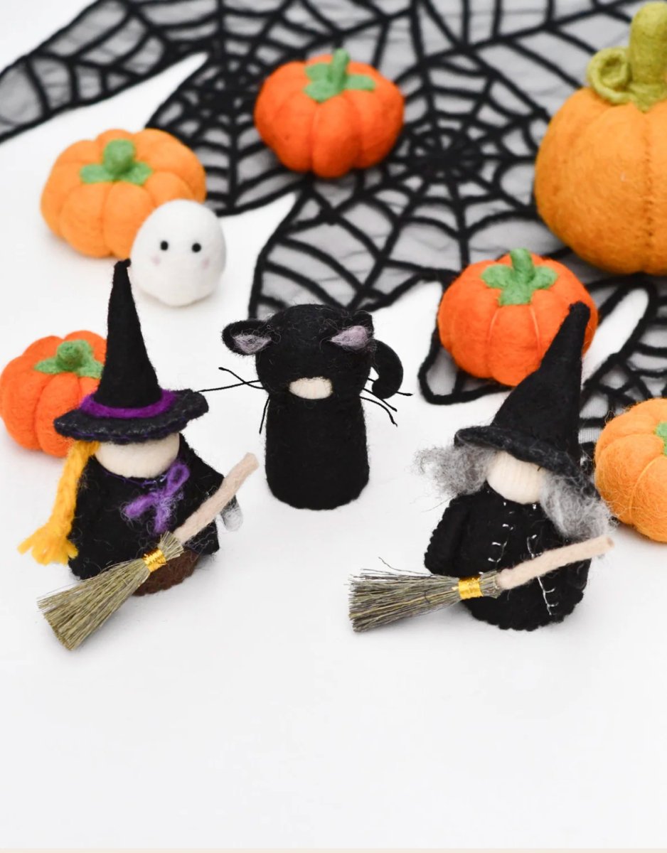 PREORDER: Felt Witch with Broom Peg Doll - Tara Treasures