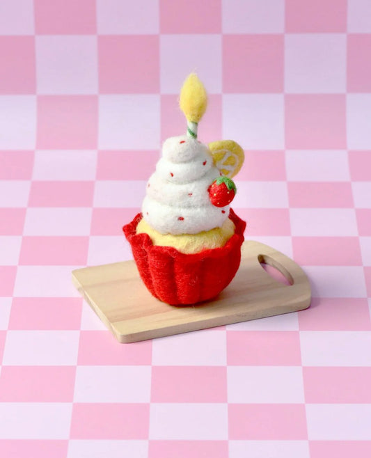 PREORDER: Giant Strawberry Cupcake with Candle - Tara Treasures