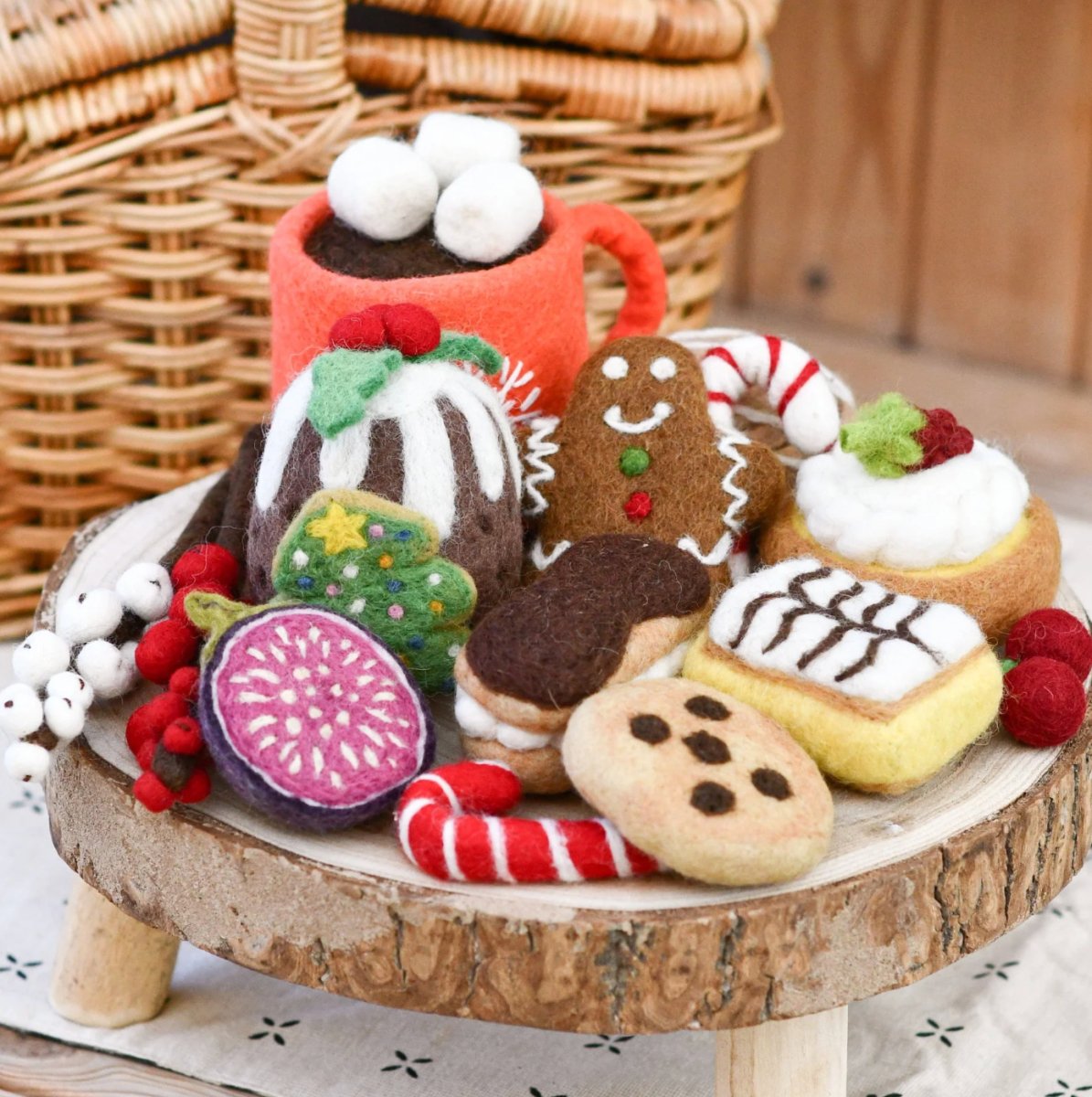 PREORDER: Grazing Box of Christmas Felt Play Food Set A - Tara Treasures