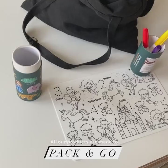 reusable silicone colouring mat travel pack