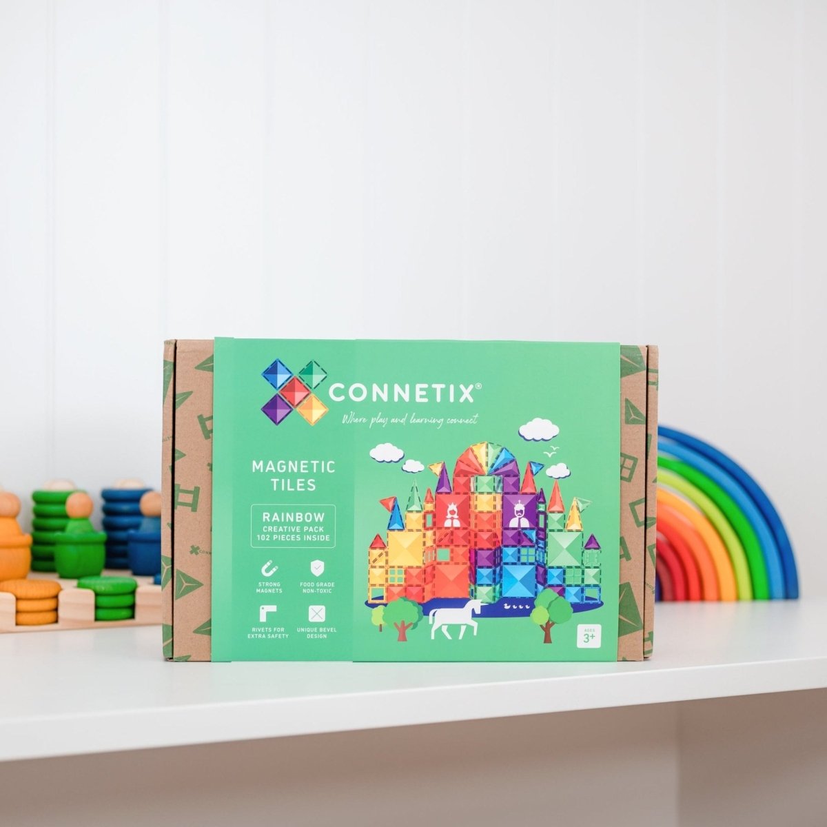 Rainbow Creative Pack 102 Piece | Connetix Tiles