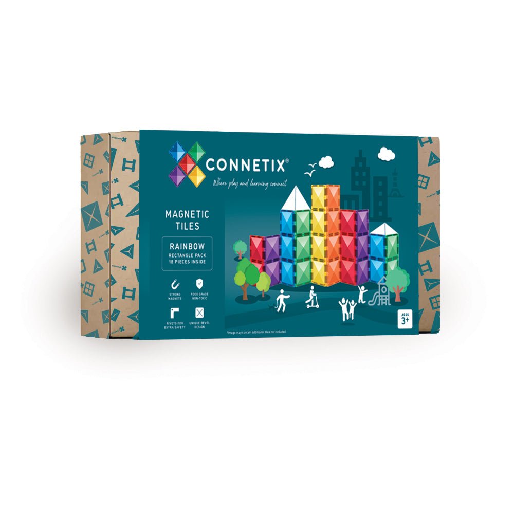 Rainbow Rectangle Pack 18 Piece | CONNETIX Tiles