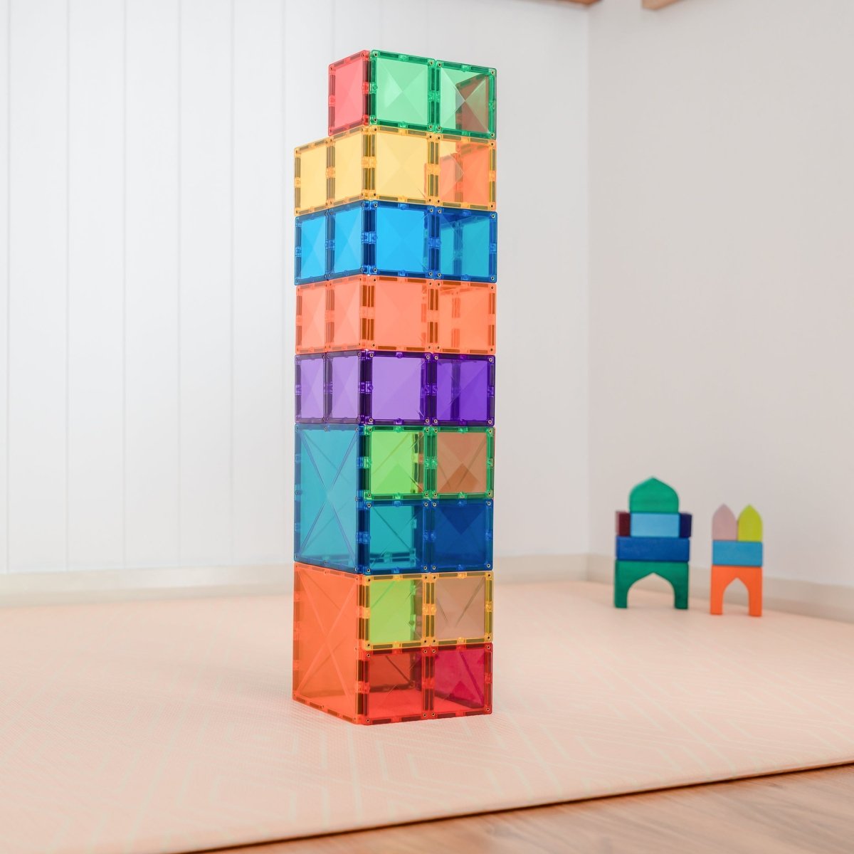 Rainbow Square Pack 42 pc - Connetix Tiles