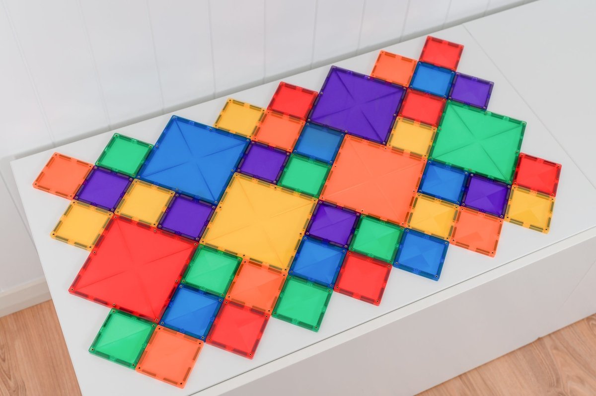 Rainbow Square Pack 42 pc - Connetix Tiles