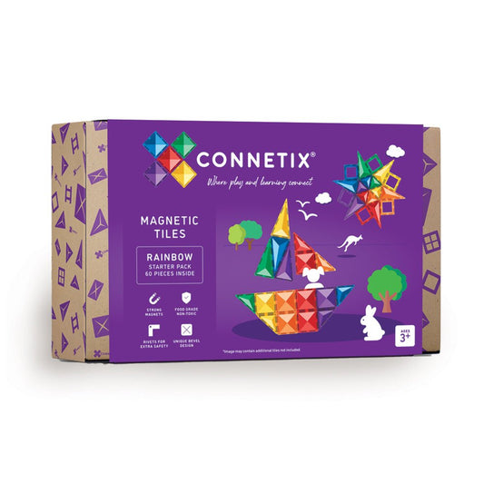 Rainbow Starter Pack 60 Piece | Connetix Tiles