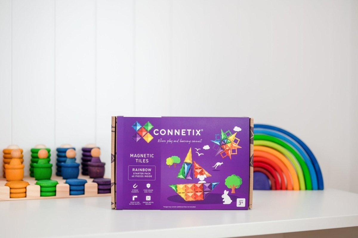 Rainbow Starter Pack 60 Piece | Connetix Tiles